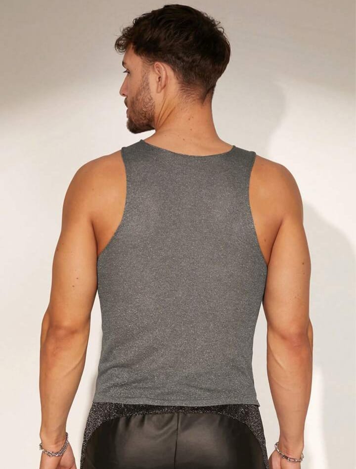 Men Ring Details Solid Sleeveless Sweater Vest